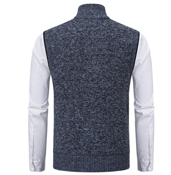 Men’s Tweed Knit Vest | Sleeveless Zip-Up Gilet | Business Casual Layer