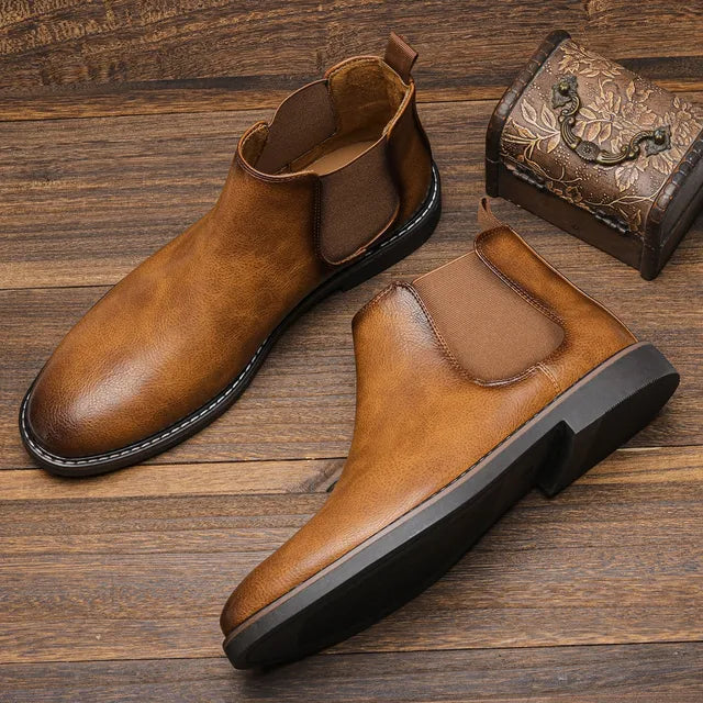 Men’s Chelsea Boots | Classic Leather Slip-On | Cushioned Footbed