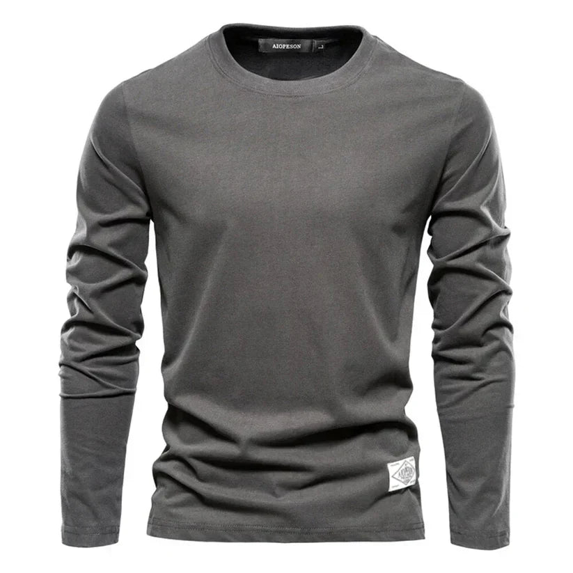 Men’s Long Sleeve Cotton Tee | Everyday Base Layer for Casual Outfits
