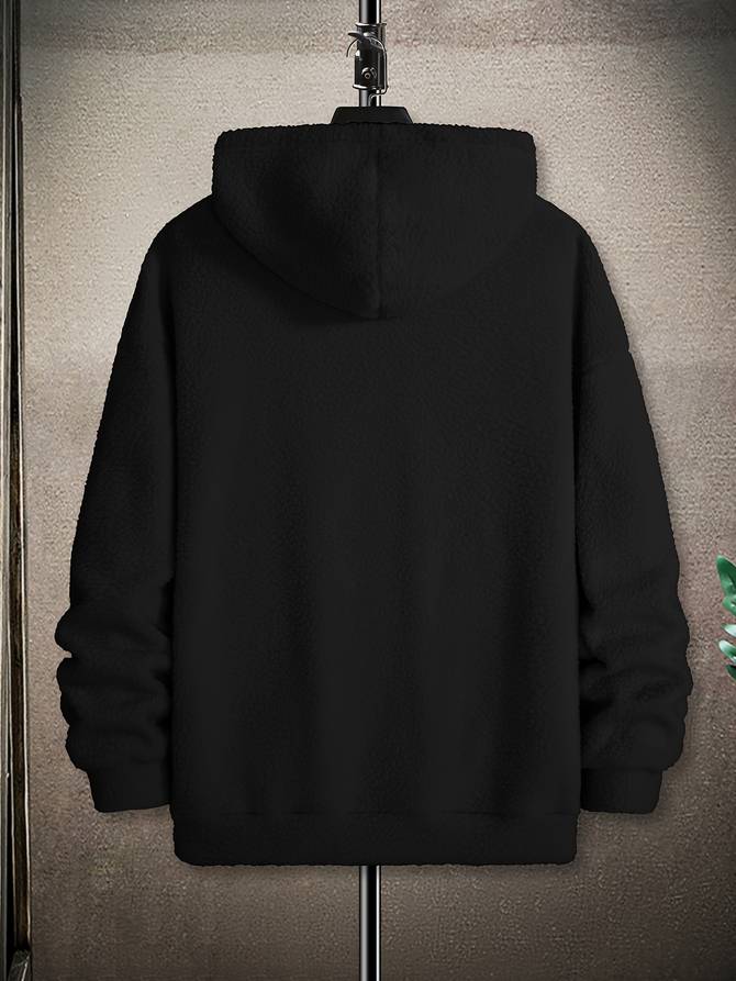 Men's Half-Zip Fleece Pullover | Soft Sherpa Texture | Relaxed Fit Hoodie