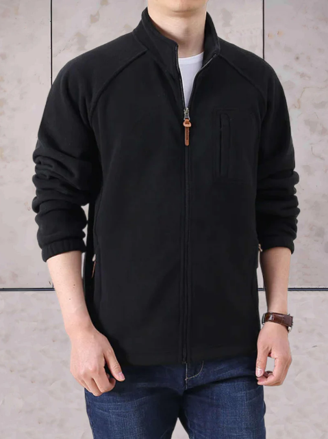 Men’s Full-Zip Stand Collar Jacket | Lightweight Stretch Layer | Casual Outerwear