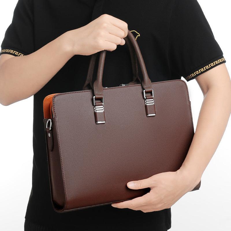 Men’s Leather Laptop Briefcase | Structured Work Bag | Professional Office Carry