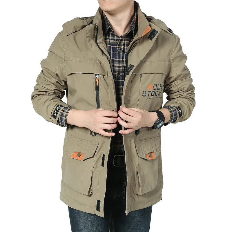 Men’s Utility Zip Jacket | Multi-Pocket Windbreaker for Transitional Weather