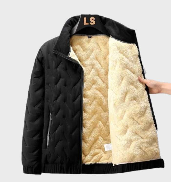 Men’s Quilted Bomber Jacket | Fleece-Lined Interior | Windproof Zip-Up Outerwear