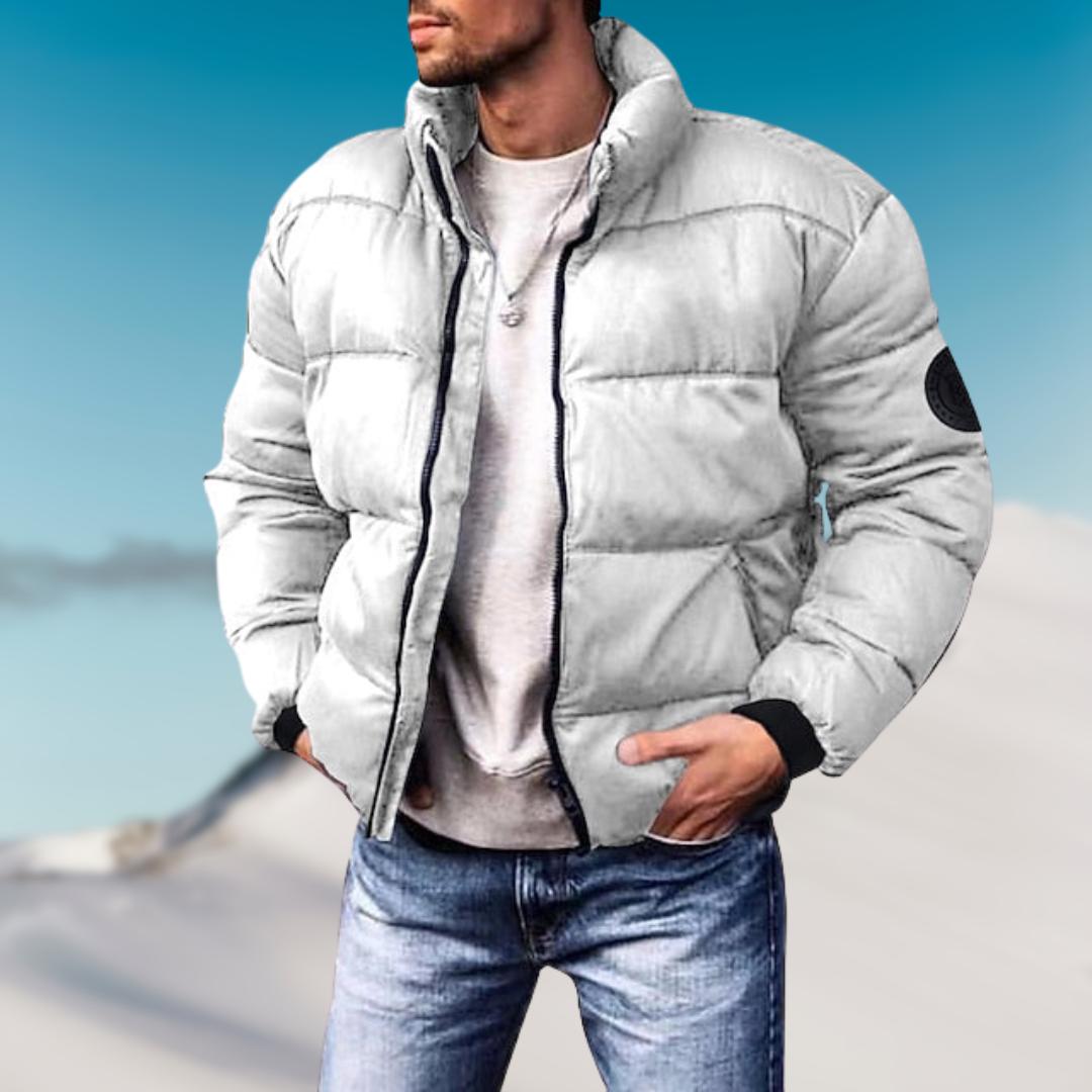 Men’s Insulated Puffer Jacket | Warm Quilted Outerwear | Winter Casual Zip-Up