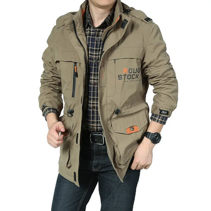 Men’s Utility Zip Jacket | Multi-Pocket Windbreaker for Transitional Weather