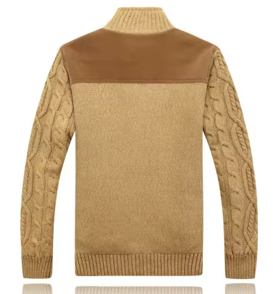 Men’s Cable Knit Cardigan | Button-Up Wool Blend | Warm Winter Layer