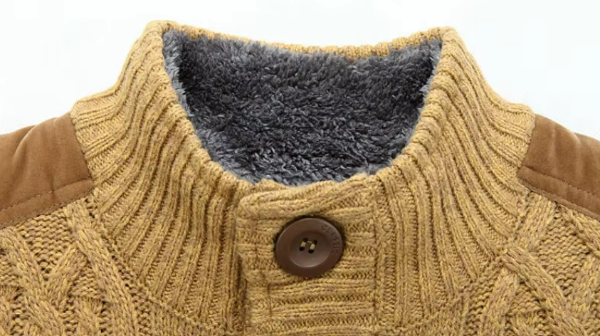 Men’s Cable Knit Cardigan | Button-Up Wool Blend | Warm Winter Layer