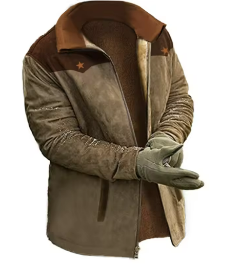 Men’s Shearling-Lined Suede Jacket | Faux Fur Interior | Cold-Weather Outerwear