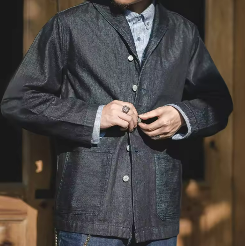 Men’s Denim Workwear Jacket | Classic Button-Up Layer for Everyday Casual