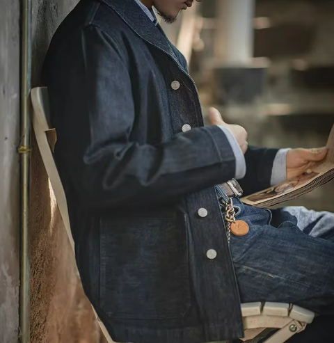 Men’s Denim Workwear Jacket | Classic Button-Up Layer for Everyday Casual