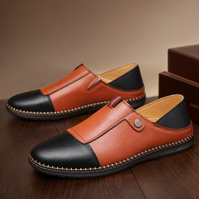 Men’s Two-Tone Slip-On Sneakers | Casual Comfort Walking Shoes | Lightweight Everyday Wear