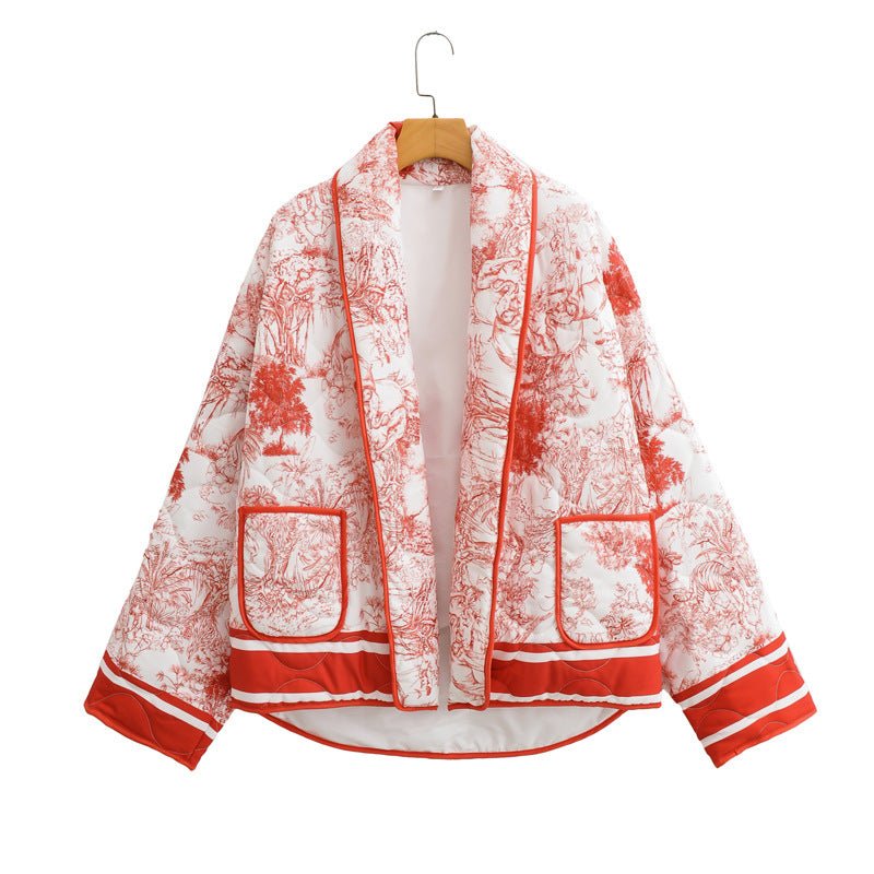 Statement Quilted Jacket | Artistic Print Design | Lightweight & Stylish | Casual Layer