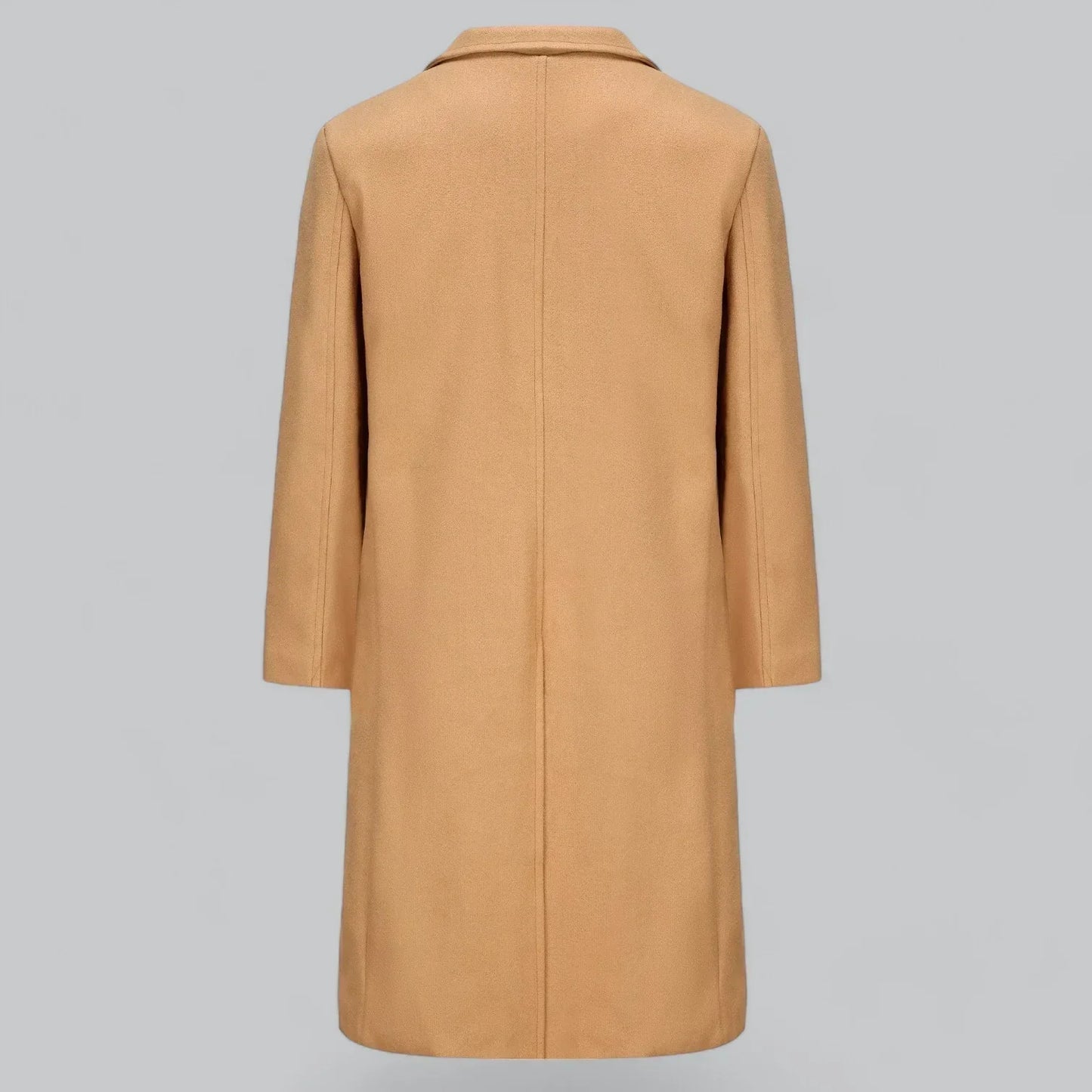 Men’s Wool-Blend Overcoat | Single-Breasted Long Jacket | Formal Winter Outerwear