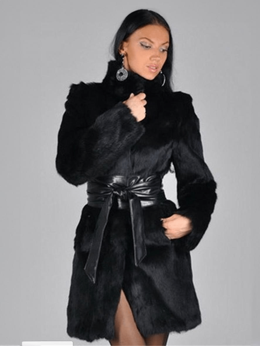 Elegant Faux Fur Coat | Belted Waist | Luxe Winter Outerwear