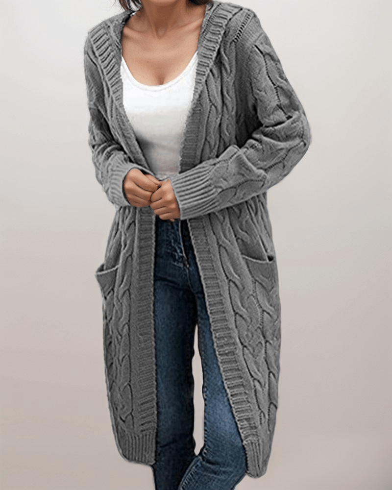 Cable Knit Cardigan | Dark Gray | Casual Wear | Acrylic Blend