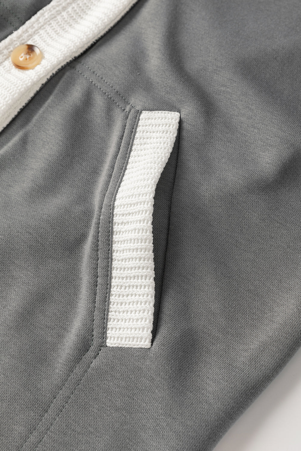 Colour-Block Hoodie Cardigan | Soft Knit | Button-Up Design | Casual Layer