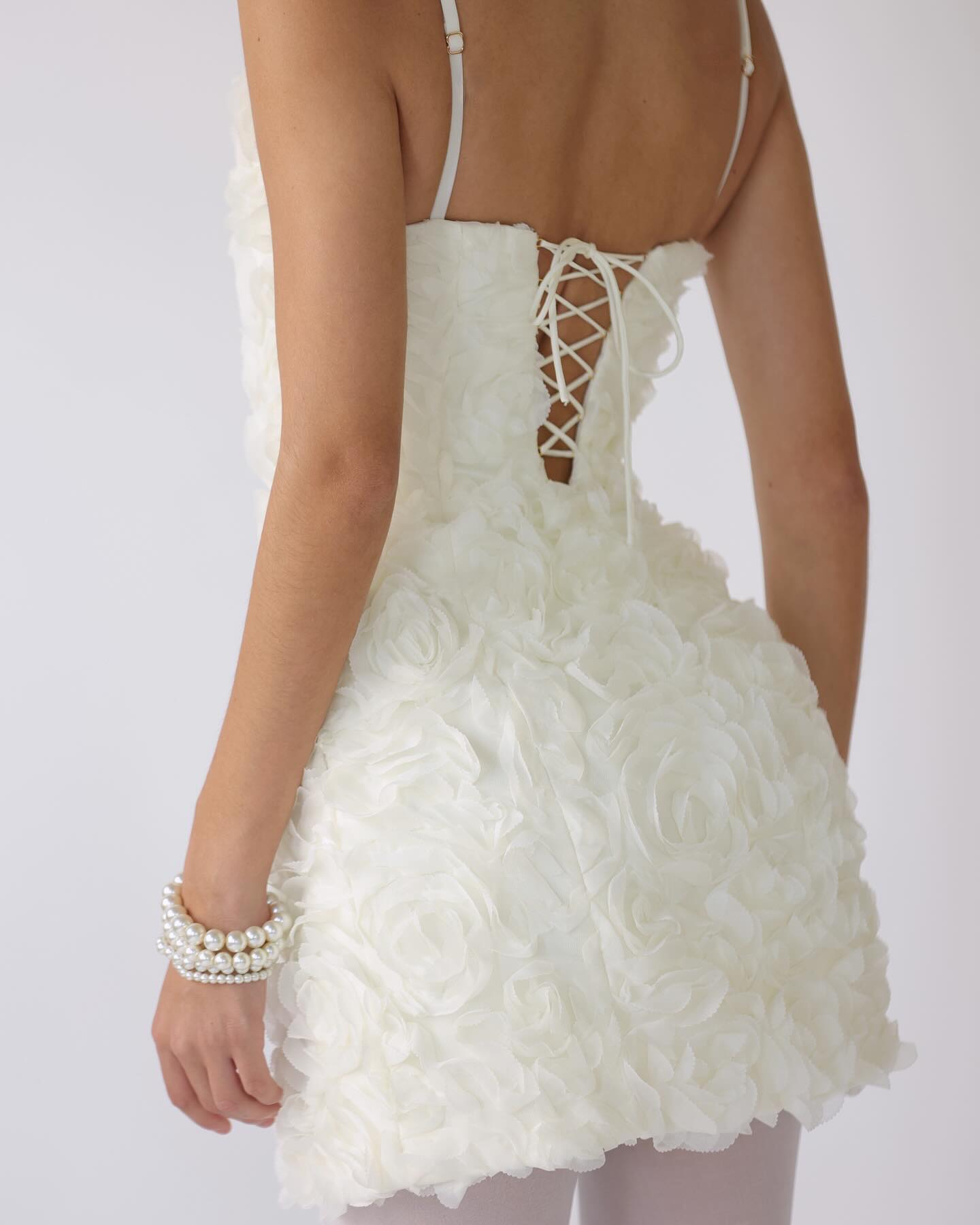 3D Rosette Mini Dress | Sleeveless Fitted Silhouette | Elegant Partywear