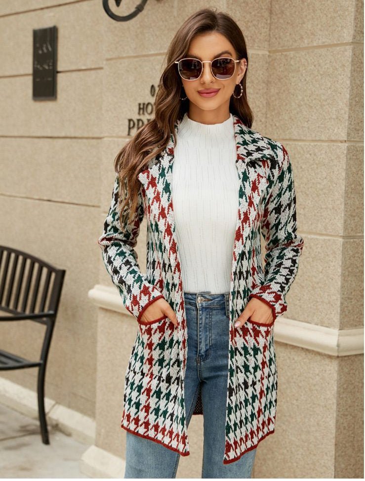 Plaid Open-Front Longline Blazer | Chic Layering Piece | Lightweight Fabric | Casual Elegance