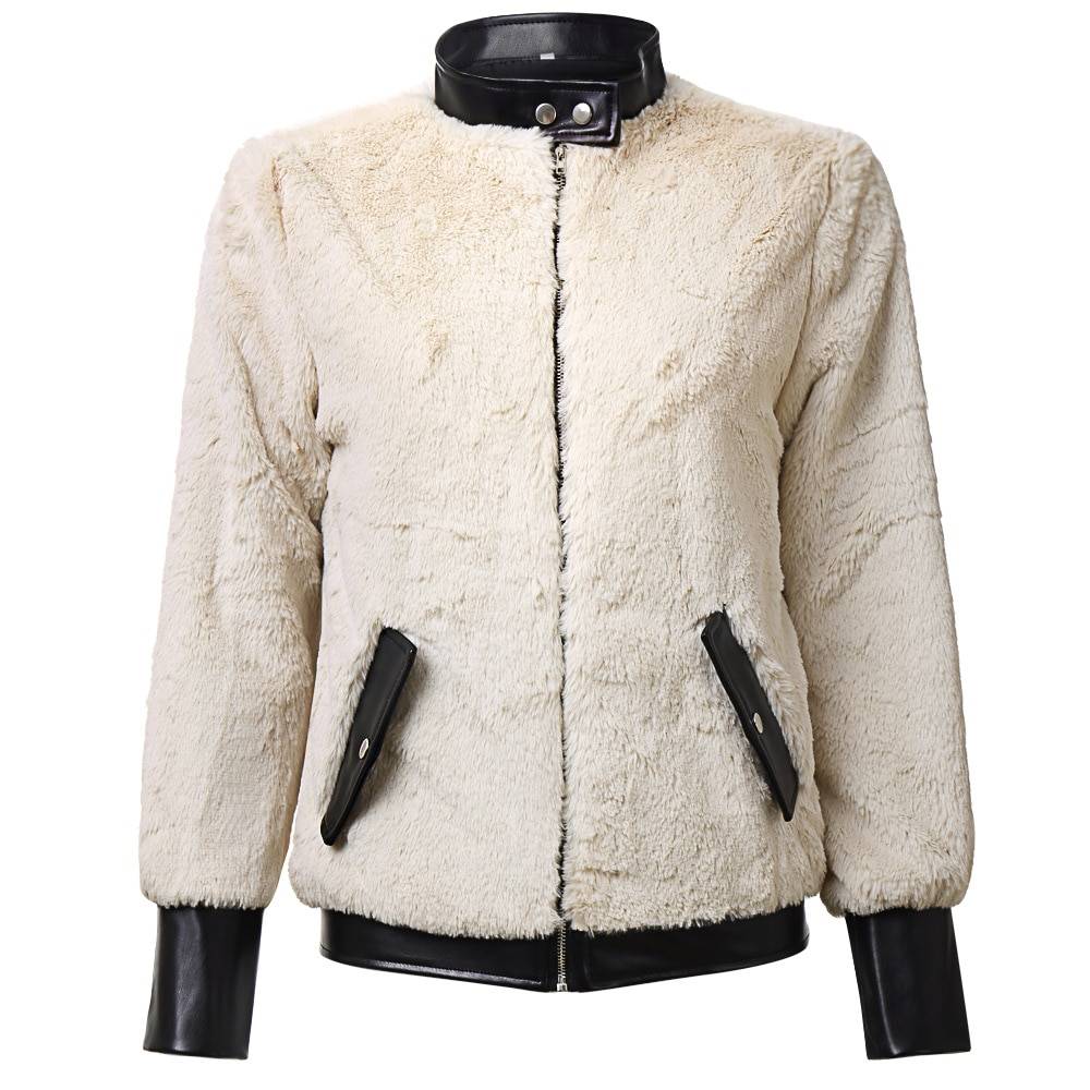 Faux Fur Bomber Jacket | Luxe Contrast Detailing | Warm Winter Outerwear