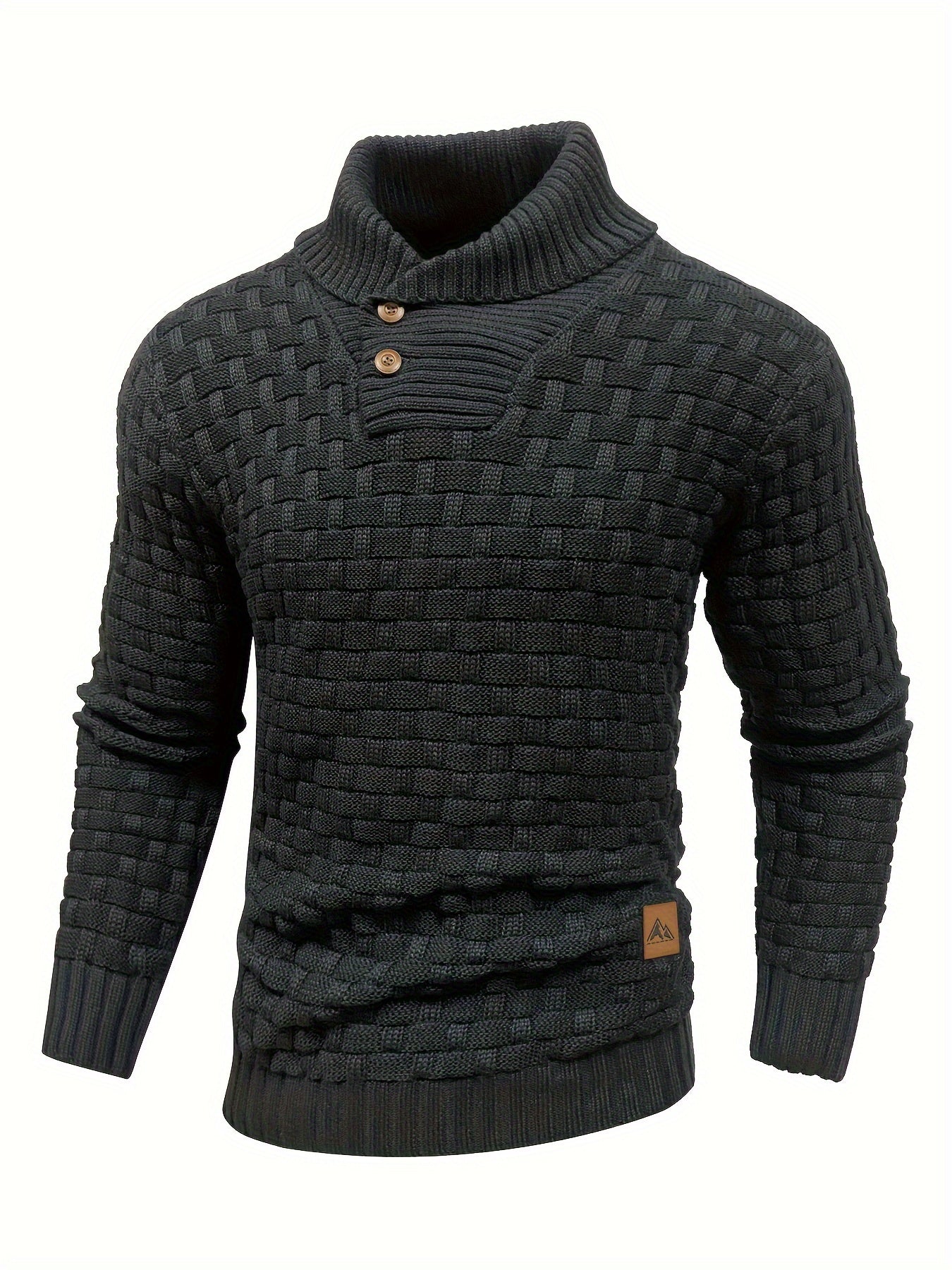 Men's Shawl Collar Knit Sweater | Textured Pullover | Warm Fall Layer