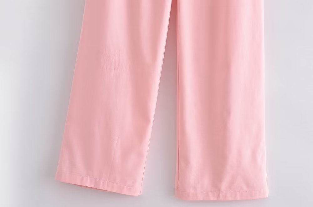 Blush Riviera Vest and Trousers Set | Tailored Fit | Wide-Leg Design