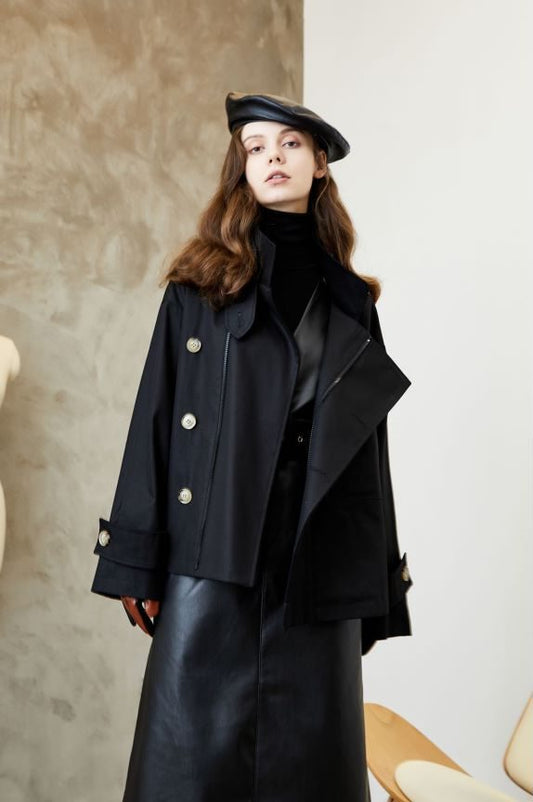 Double-Breasted Pea Coat | Wool Blend | Timeless and Chic