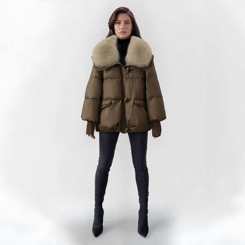 Luxe Puffer Jacket with Faux Fur Collar | Warm & Stylish | Winter Essential