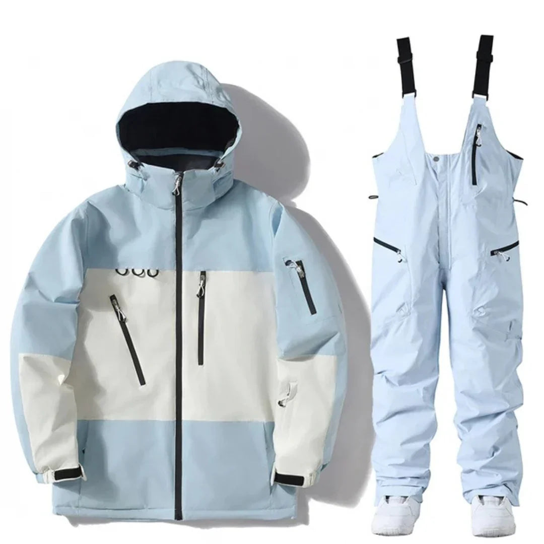 Men's Waterproof Ski Jacket & Bib Pants Set | Snowboarding Outerwear | Windproof & Insulated