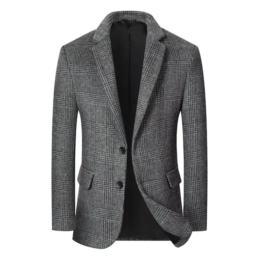 Men’s Plaid Blazer | Classic Two-Button Jacket | Tailored Smart Casual Look
