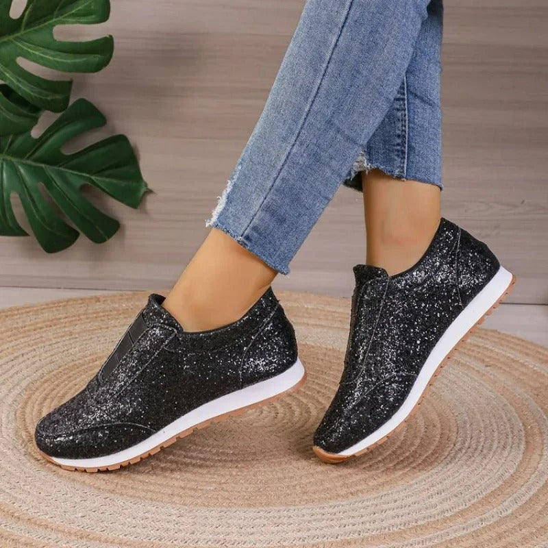 Glitter Slip-On Sneakers | Lightweight Comfort | Casual Glam Footwear