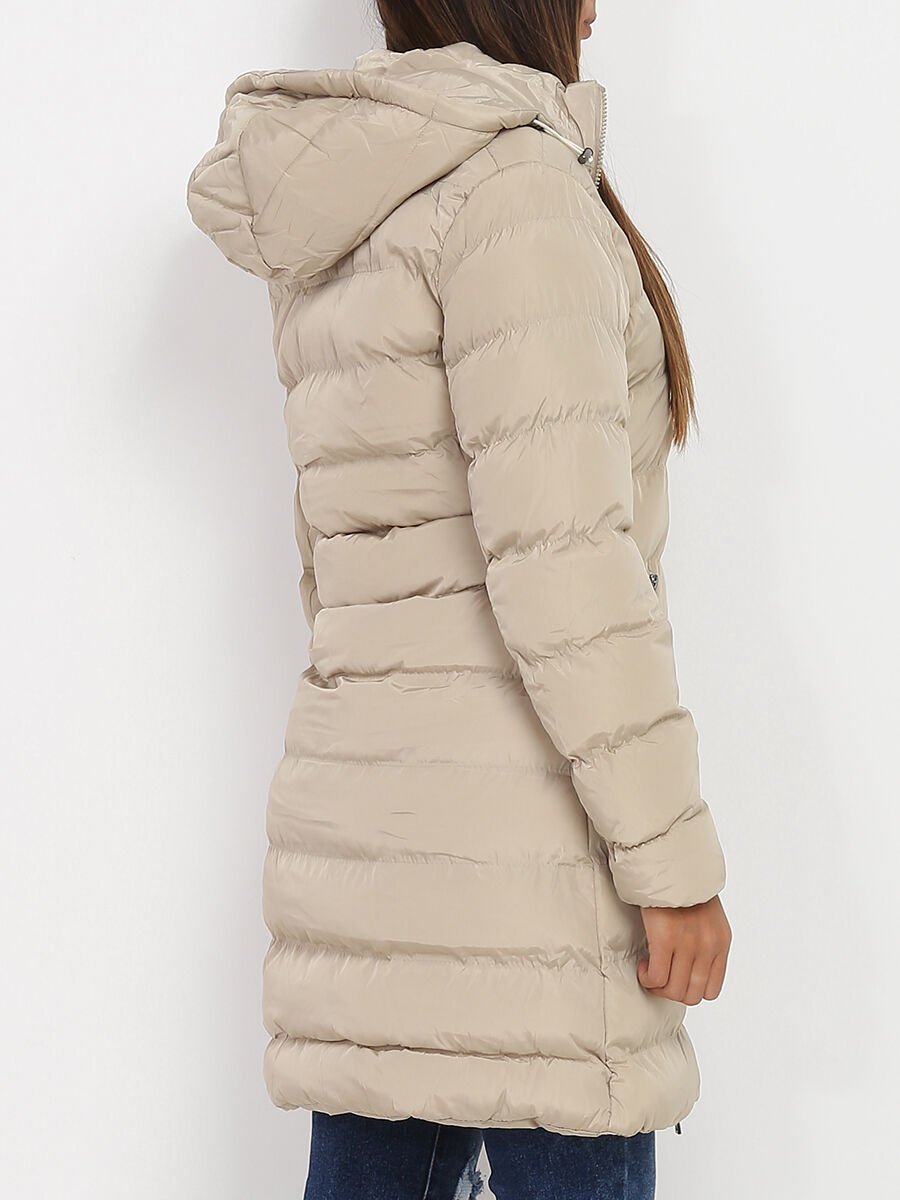 Long Hooded Puffer Coat | Water-Resistant | Polyester Fill | Winter Comfort