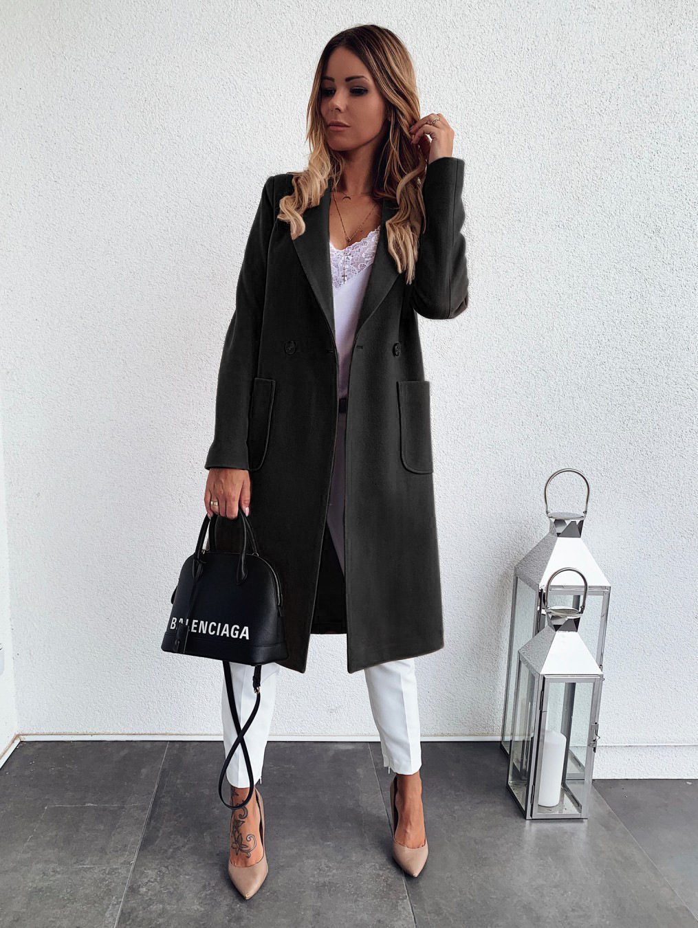 Classic Tailored Long Coat | Sophisticated Silhouette | Wool Blend | Office & Casual Wear