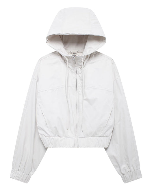 Cropped Windbreaker Jacket | Lightweight & Water-Resistant | Adjustable Hood | Casual Streetwear