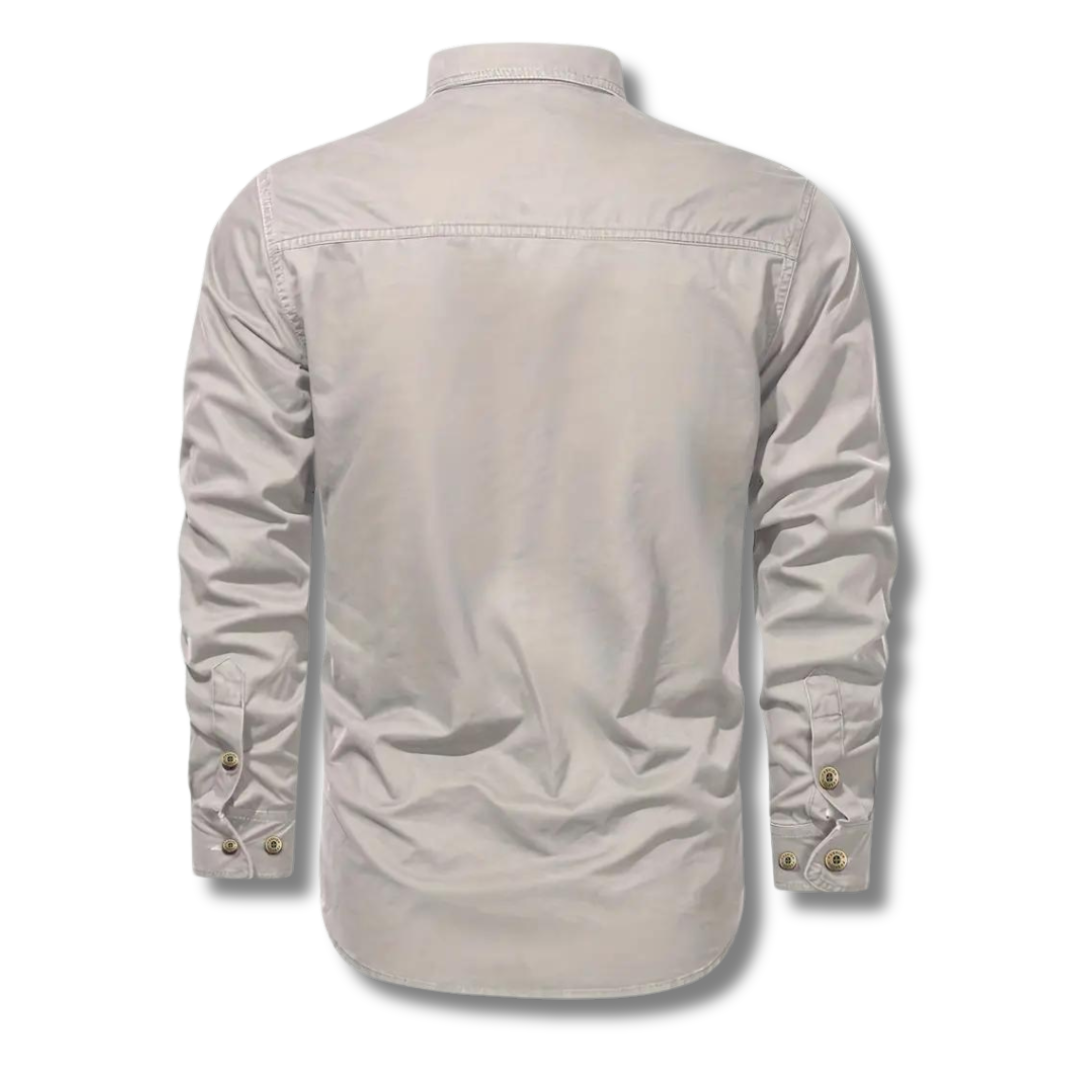 Men's Canvas Utility Shirt | Dual Chest Pockets & Rugged Cotton | Workwear-Inspired Style