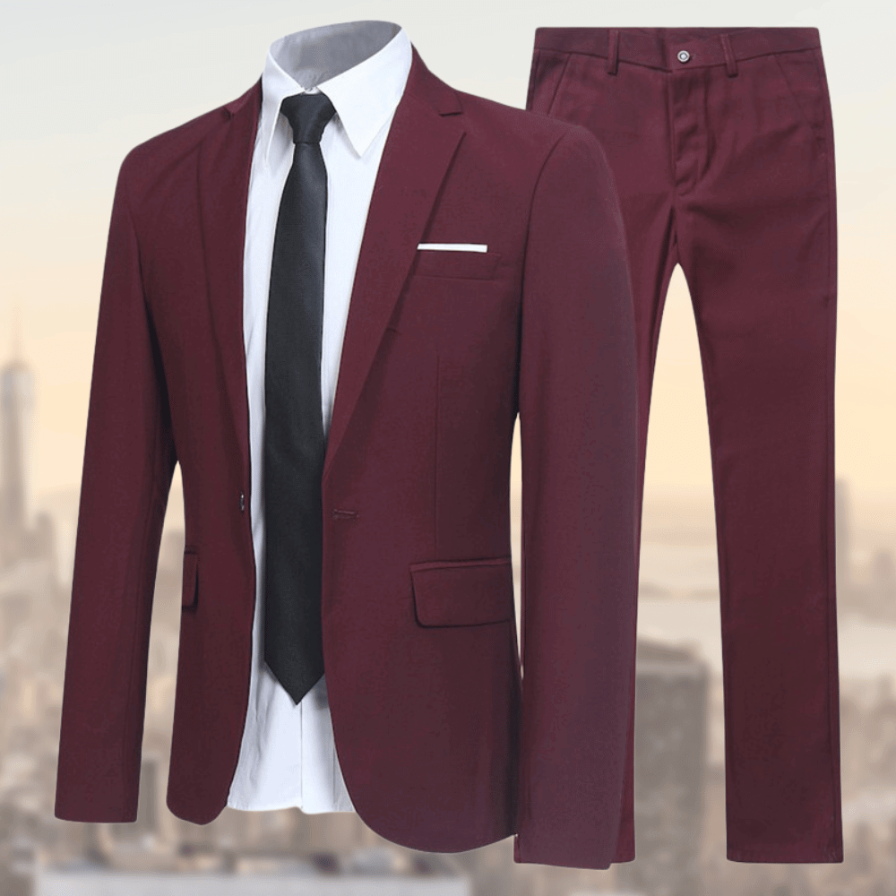 Men's Classic 2-Piece Suit Set | Slim Fit Blazer & Trousers | Formal Officewear