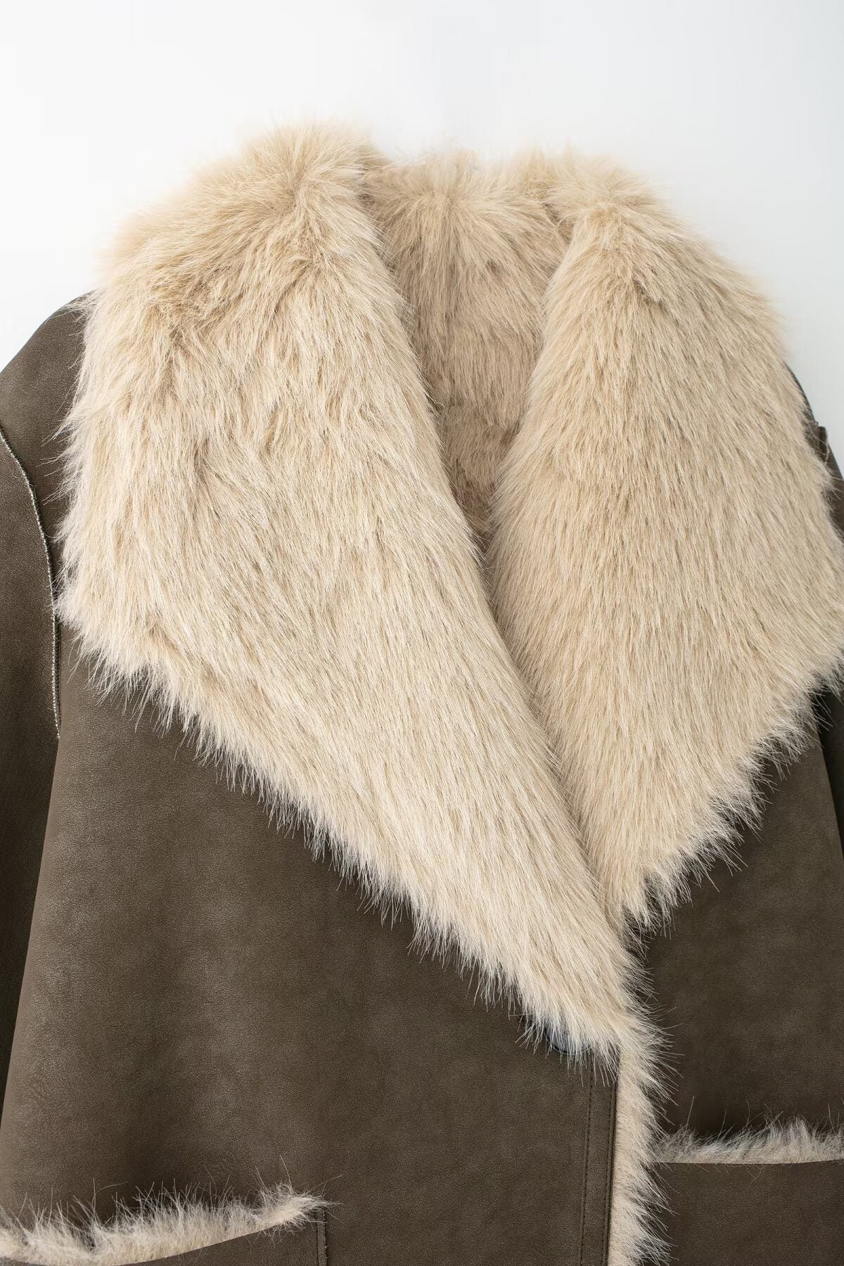 Long Shearling-Lined Coat | Vintage-Inspired Warmth | Faux Suede | Winter Statement Piece