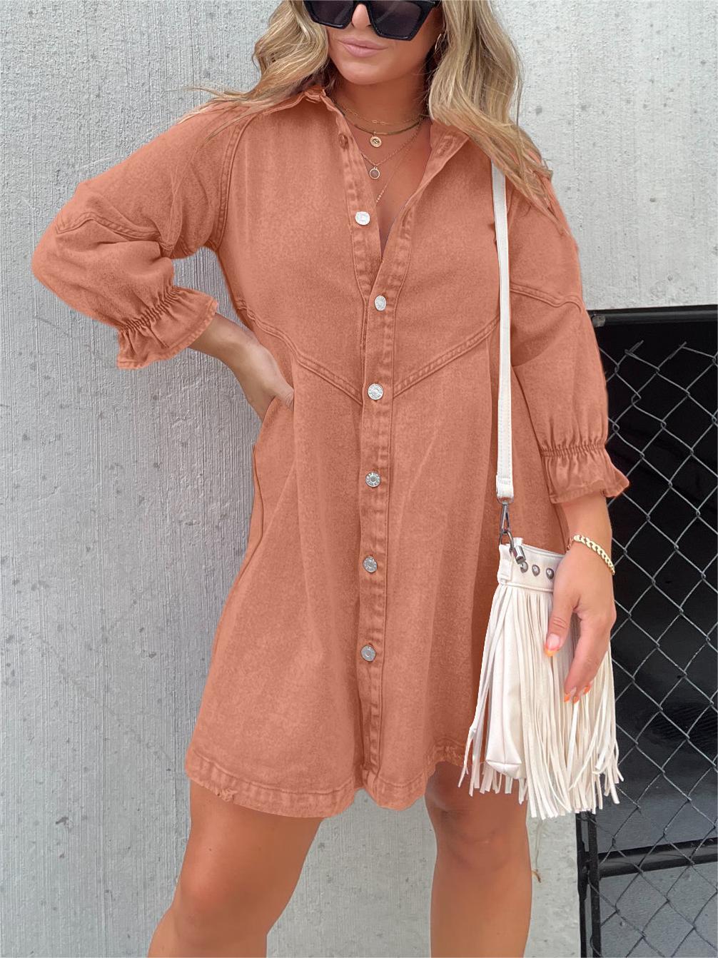 Casual Denim Shirt Dress | Button-Down & Relaxed Fit | Everyday Versatility
