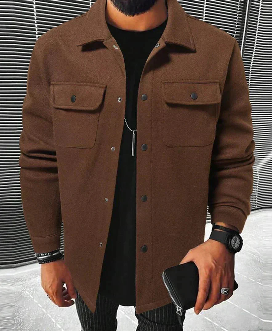 Men’s Overshirt Jacket | Structured Snap-Front Shirt Jacket | Midweight Casual Layer