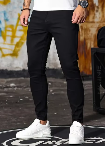 Men's Skinny Stretch Jeans | Light Wash Denim | Tapered Fit