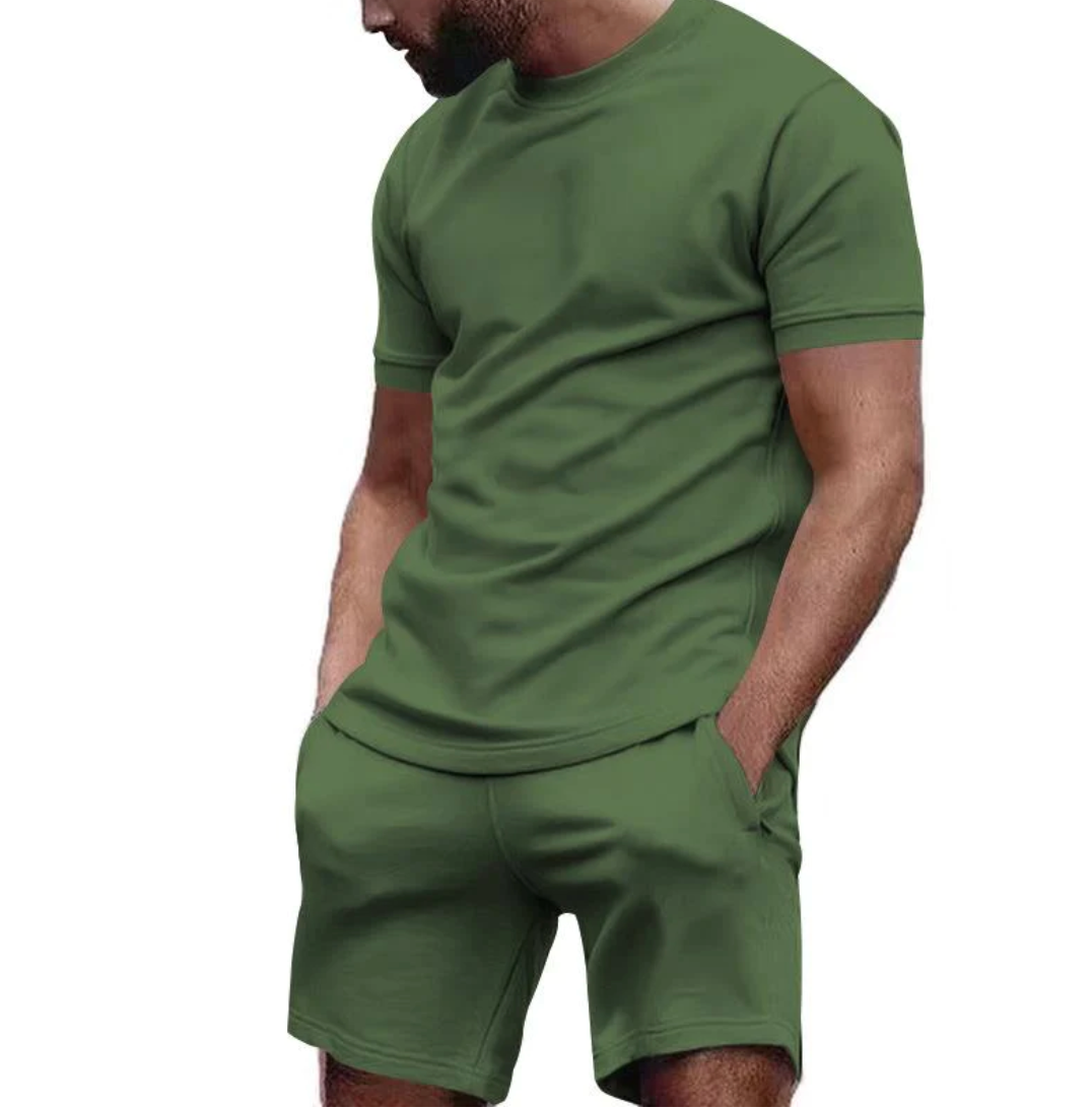Men's Cotton Lounge Set | Matching T-Shirt & Shorts for Summer Comfort