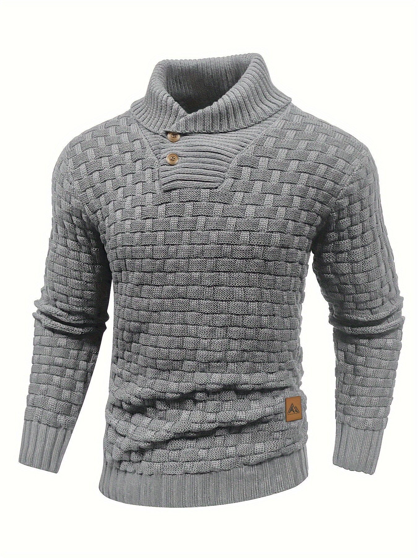 Men's Shawl Collar Knit Sweater | Textured Pullover | Warm Fall Layer