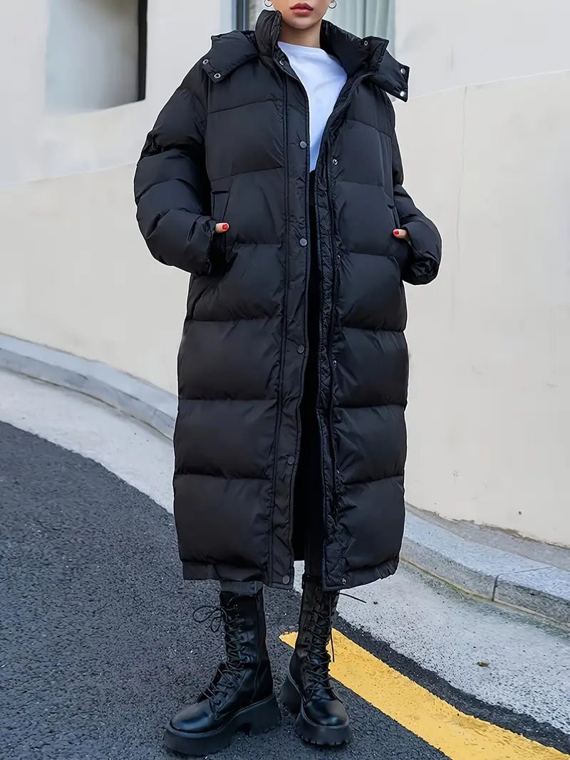 Longline Oversized Puffer Coat | Ultra-Warm Insulated Design | Sleek & Modern | Winter Outerwear