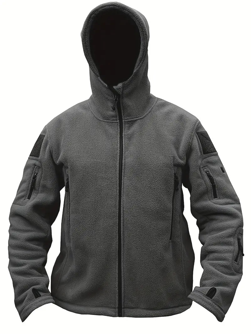 Men's Tactical Hoodie Jacket | Multi-Pocket Design | Fleece Lined | Outdoor Performance