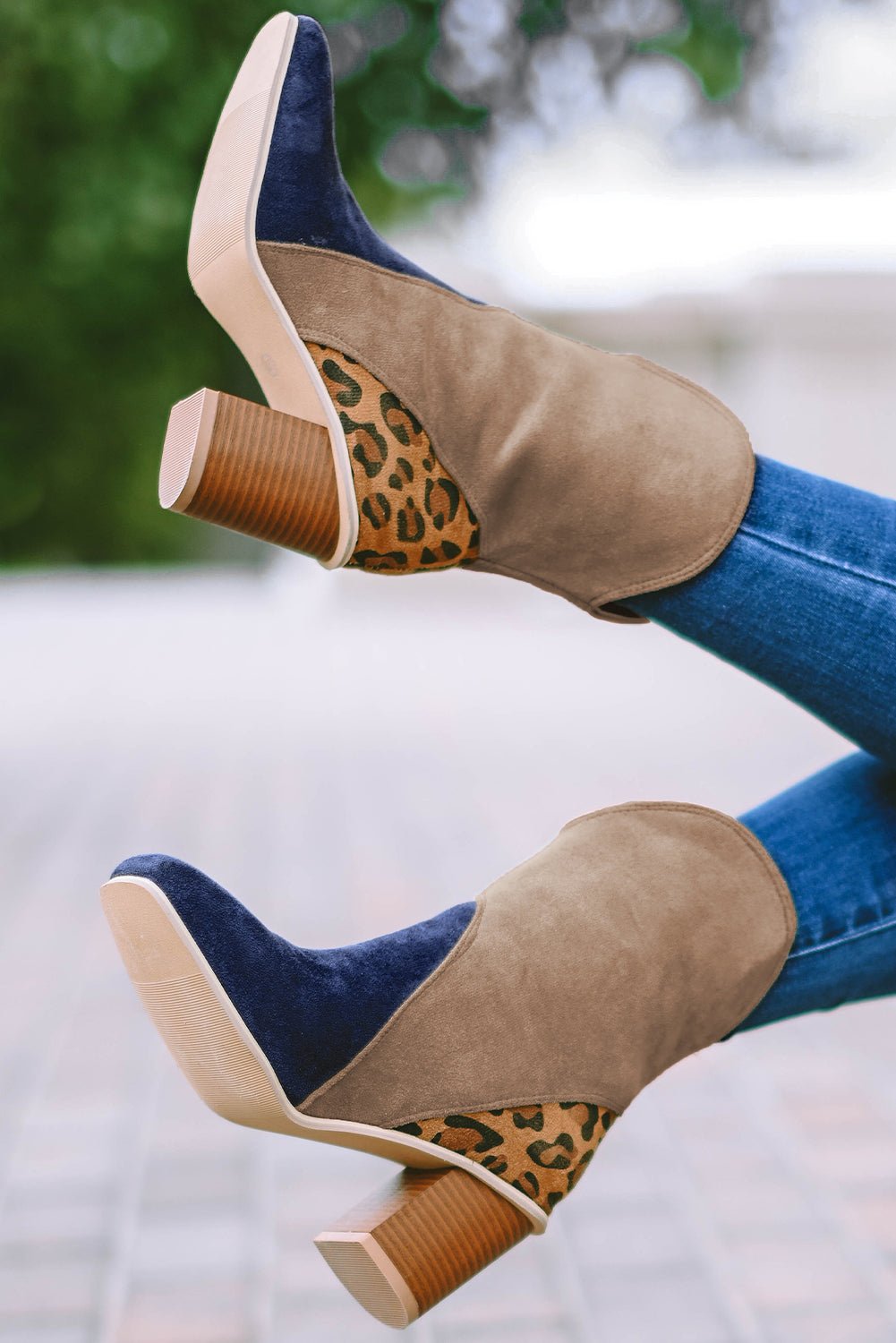 Two-Tone Ankle Boots | Colour-Block Design | Trendy and Comfortable