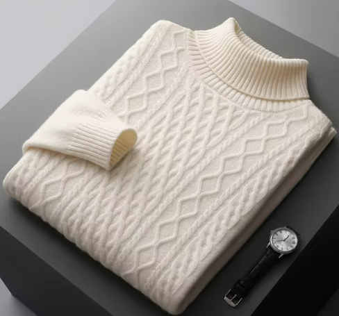 Men’s Textured Knit Mock Neck Sweater | Soft Wool Blend | Everyday Layer