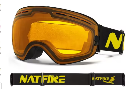 NATFIRE | Anti-Fog Ski & Snowboard Goggles with UV400 Protection | Interchangeable Lens