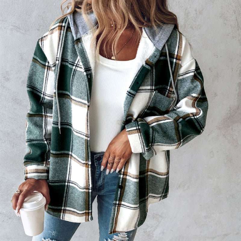 Plaid Flannel Jacket | Oversized Fit | Cotton Blend | Casual Layering Essential