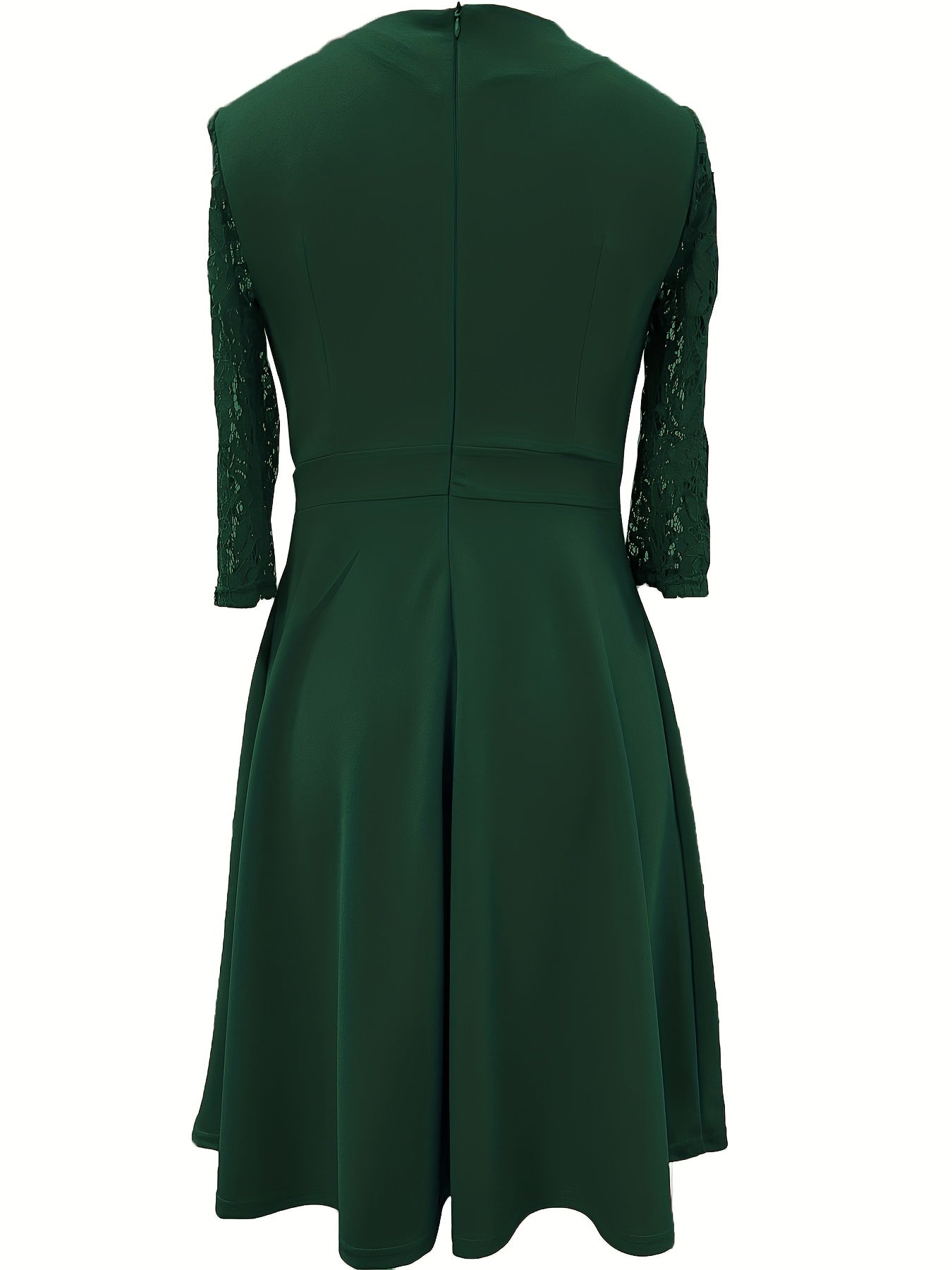 Elegant A-Line Dress | Sheer Lace Sleeves | Knee-Length | Versatile Occasion Wear