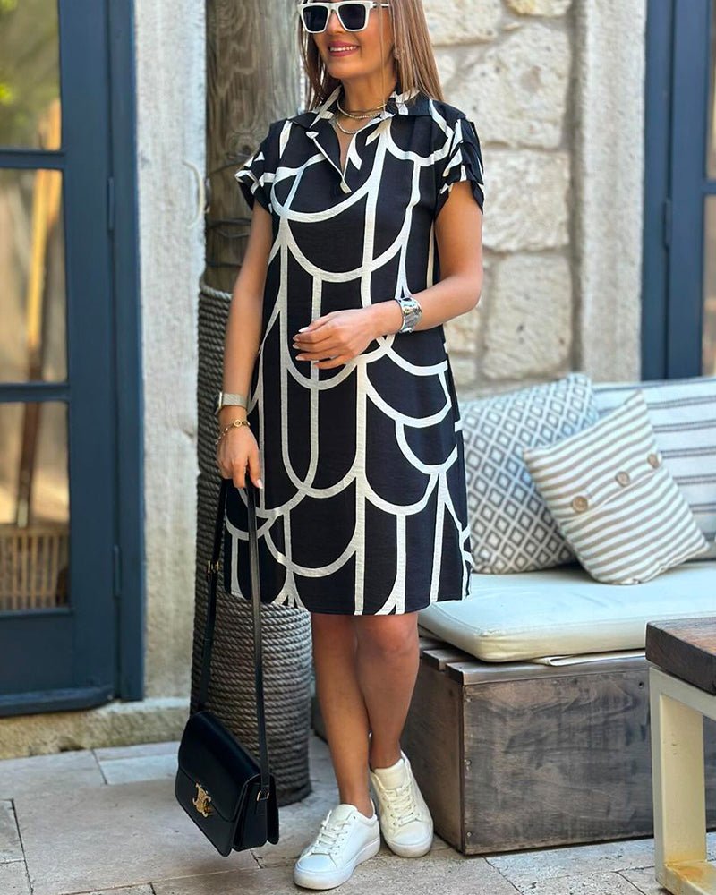 Graphic Print T-Shirt Dress | Relaxed Fit Cotton Blend | Bold Everyday Style